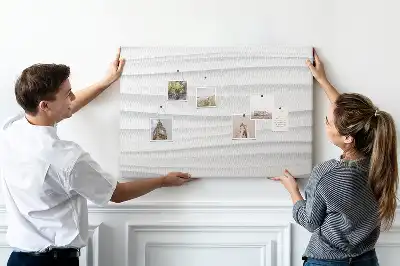 Printed Cork Board with Waves Texture