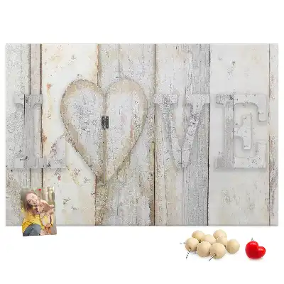 Printed Cork Memo Board with Love Lettering