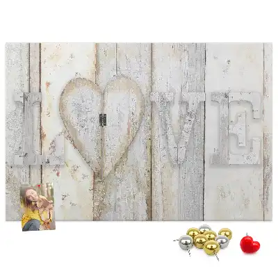 Printed Cork Memo Board with Love Lettering