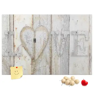 Printed Cork Memo Board with Love Lettering