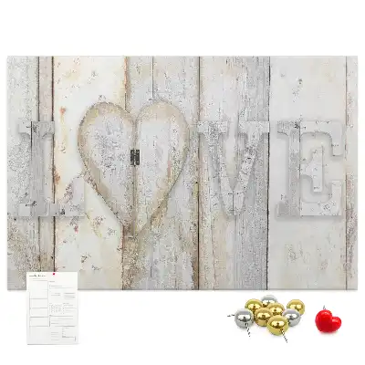 Printed Cork Memo Board with Love Lettering