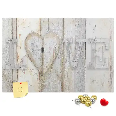 Printed Cork Memo Board with Love Lettering