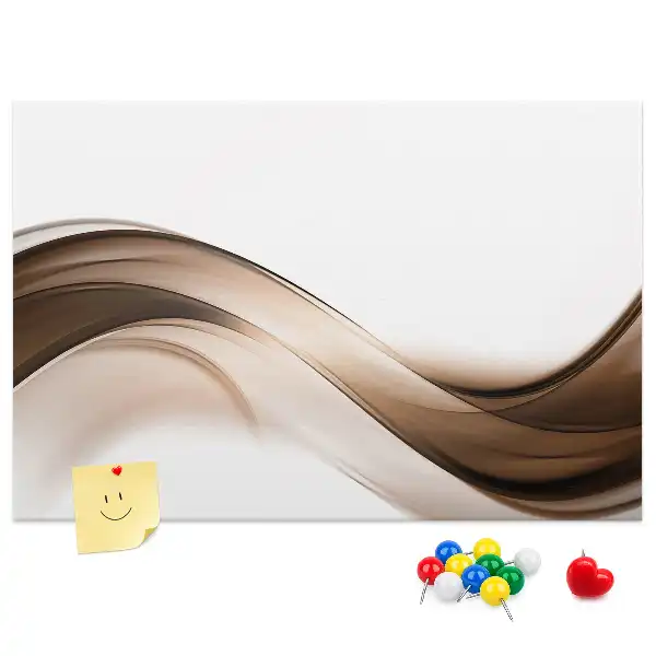 cork memo board with line abstraction design
