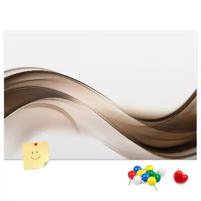 cork memo board with line abstraction design