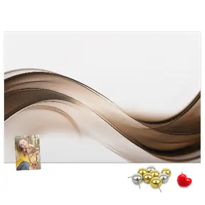 cork memo board with line abstraction design