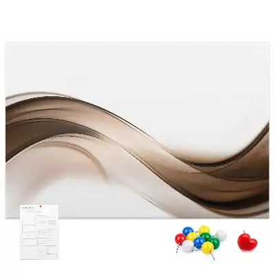 cork memo board with line abstraction design