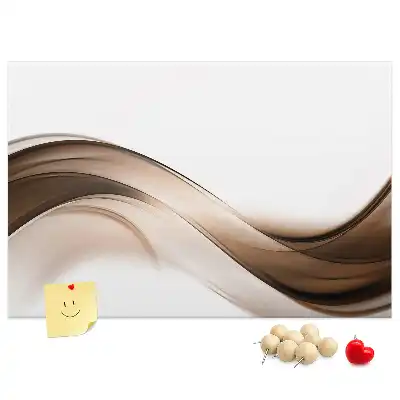 cork memo board with line abstraction design