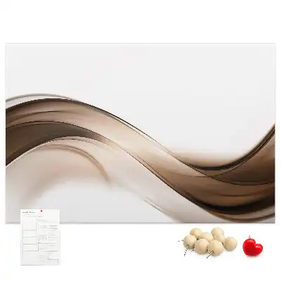 cork memo board with line abstraction design