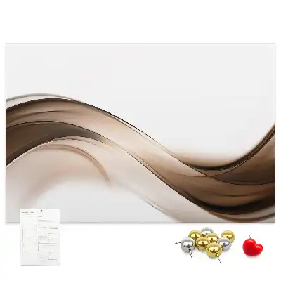 cork memo board with line abstraction design