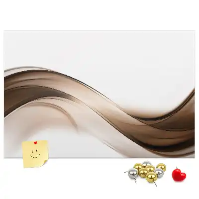 cork memo board with line abstraction design