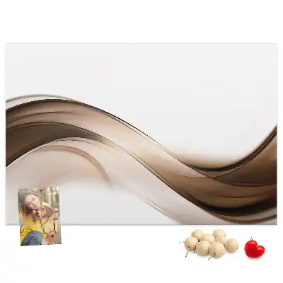 cork memo board with line abstraction design