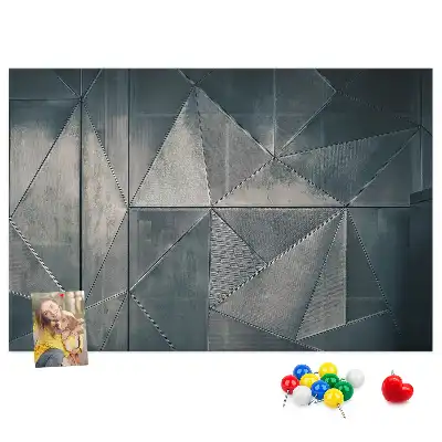 Metallic Abstraction Printed Cork Memo Board