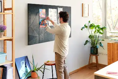 Metallic Abstraction Printed Cork Memo Board