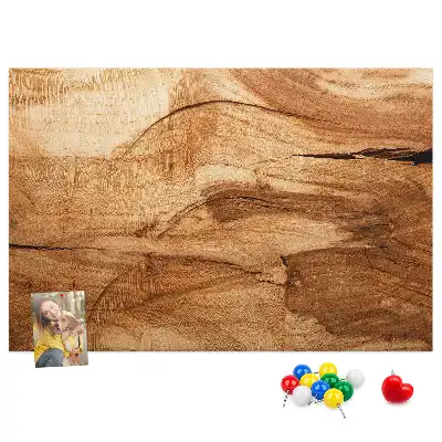 Printed cork board with wood texture