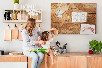 Printed cork board with wood texture