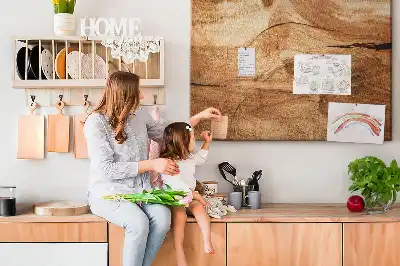 Printed cork board with wood texture