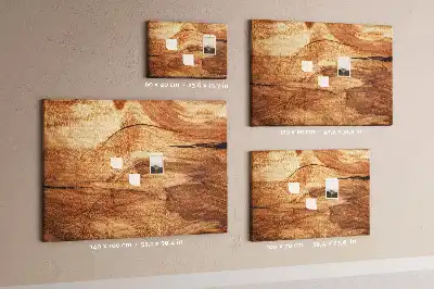 Printed cork board with wood texture
