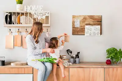 Printed cork board with wood texture