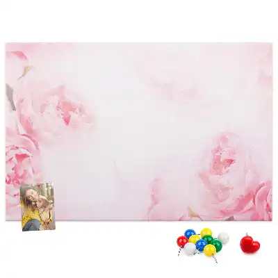 Printed Cork Memo Board Blooming flowers