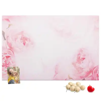 Printed Cork Memo Board Blooming flowers