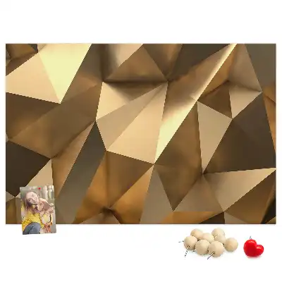 Cork memo board with abstract triangles design