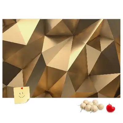 Cork memo board with abstract triangles design