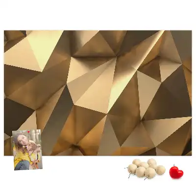 Cork memo board with abstract triangles design