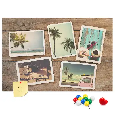 Printed Cork Board for Polaroid Photos