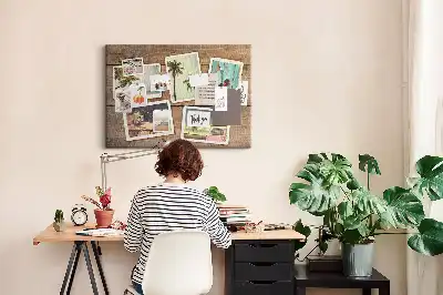 Printed Cork Board Polaroid photos