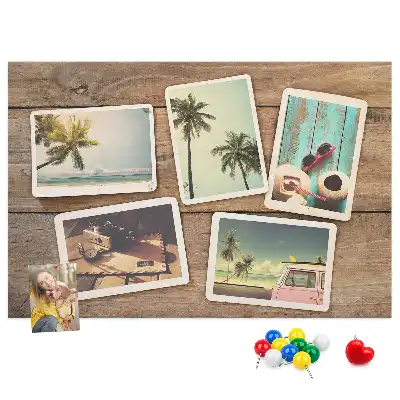 Printed Cork Board for Polaroid Photos