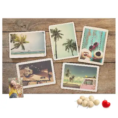 Printed Cork Board for Polaroid Photos