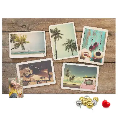 Printed Cork Board Polaroid photos