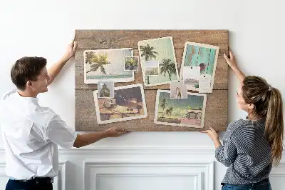 Printed Cork Board Polaroid photos