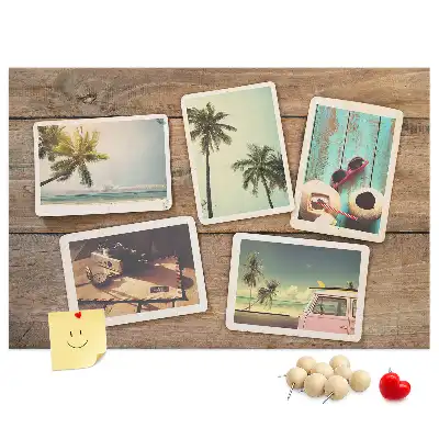 Printed Cork Board Polaroid photos