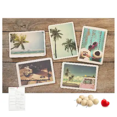 Printed Cork Board Polaroid photos