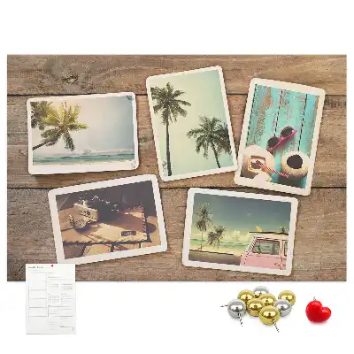 Printed Cork Board for Polaroid Photos