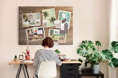 Printed Cork Board Polaroid photos