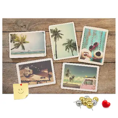 Printed Cork Board Polaroid photos
