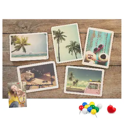 Printed Cork Board Polaroid photos