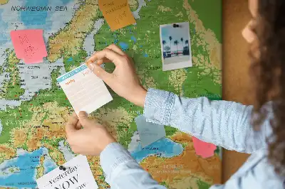 World Map Printed Cork Memo Board