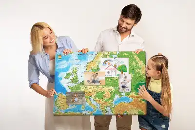 World Map Printed Cork Memo Board