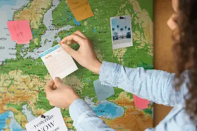 World Map Printed Cork Memo Board