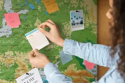 World Map Printed Cork Memo Board