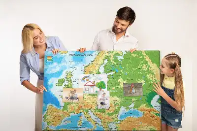World Map Printed Cork Memo Board