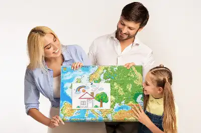 World Map Printed Cork Memo Board