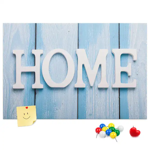 Cork memo board with Home lettering