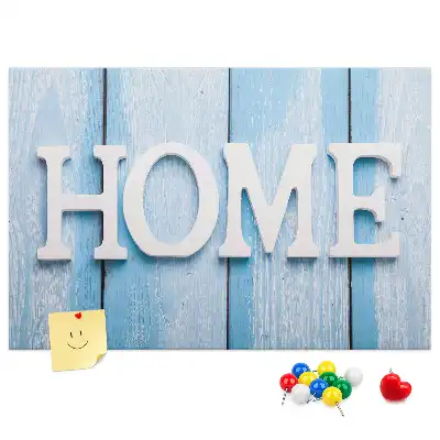 Cork memo board with Home lettering