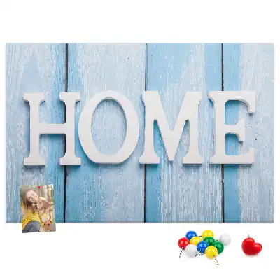 Cork memo board Home lettering