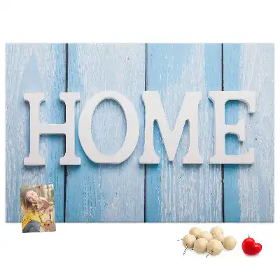 Cork memo board Home lettering