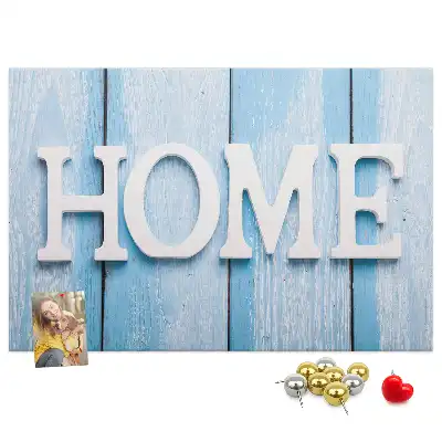 Cork memo board with Home lettering